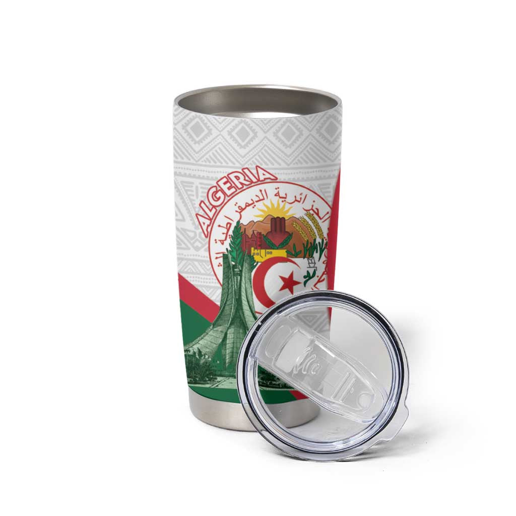 Happy Algeria Independence Day Tumbler Cup Maqam Echahid Coat Of Arms
