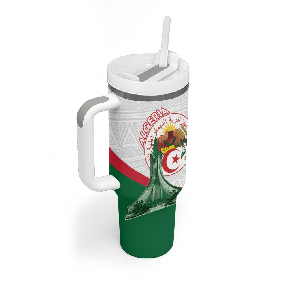 Happy Algeria Independence Day Tumbler With Handle Maqam Echahid Coat Of Arms