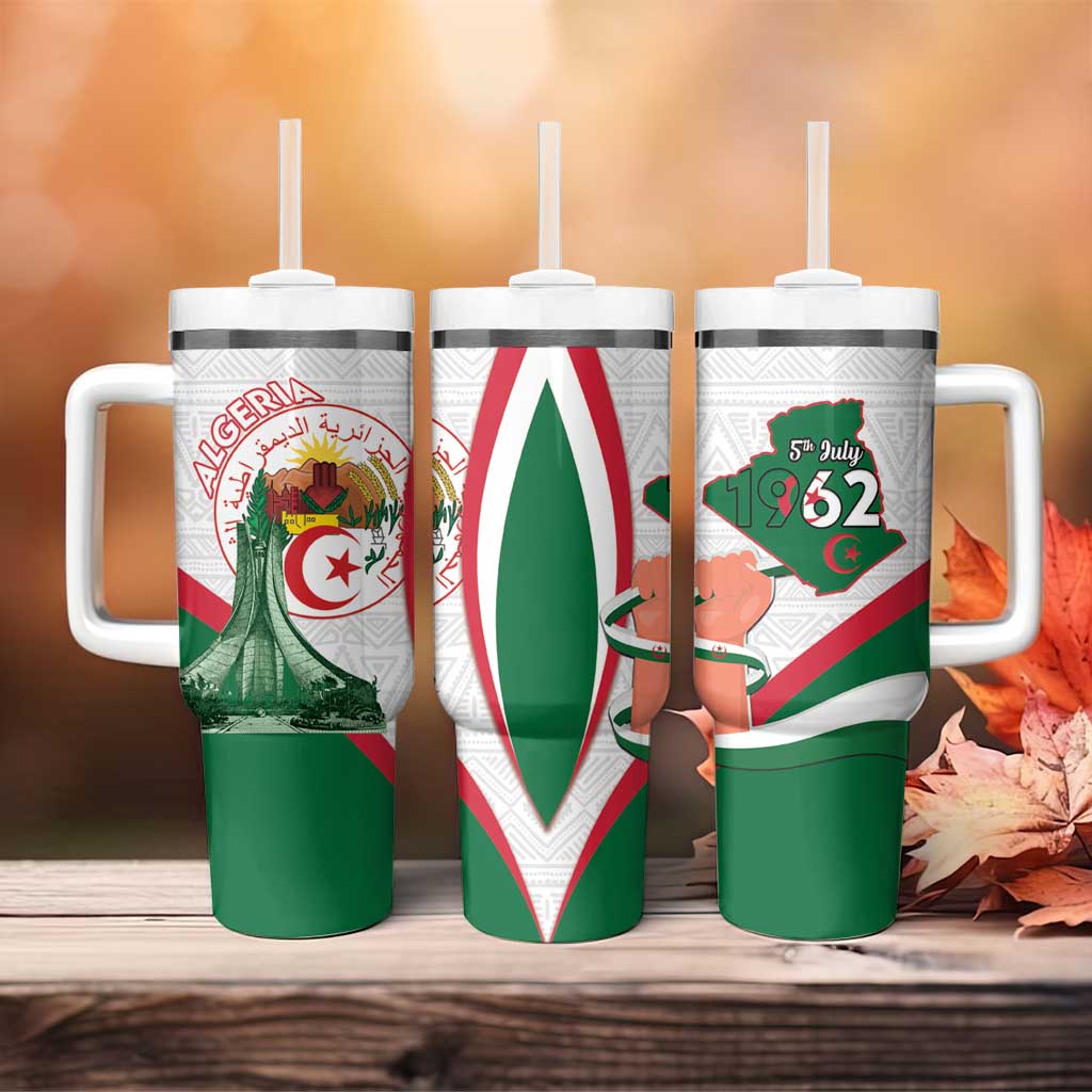 Happy Algeria Independence Day Tumbler With Handle Maqam Echahid Coat Of Arms