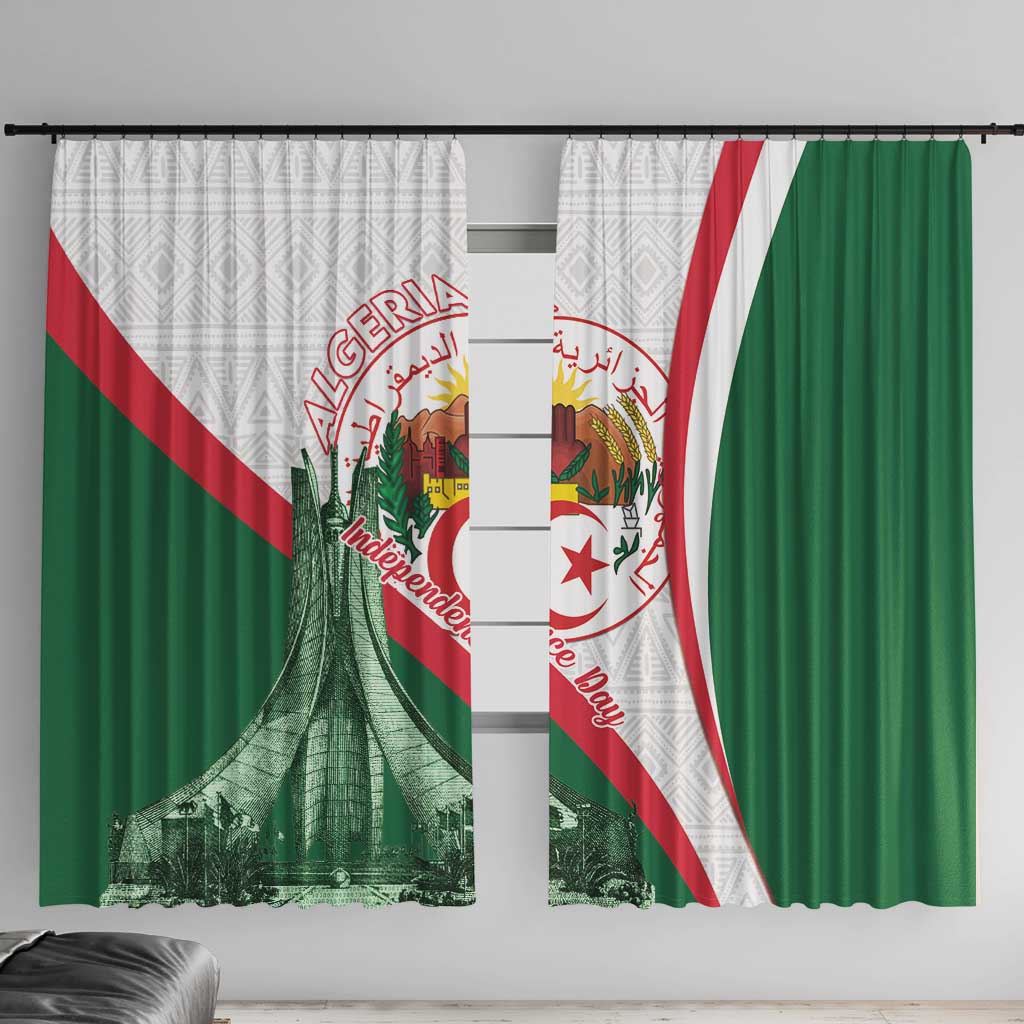 Happy Algeria Independence Day Window Curtain Maqam Echahid Coat Of Arms