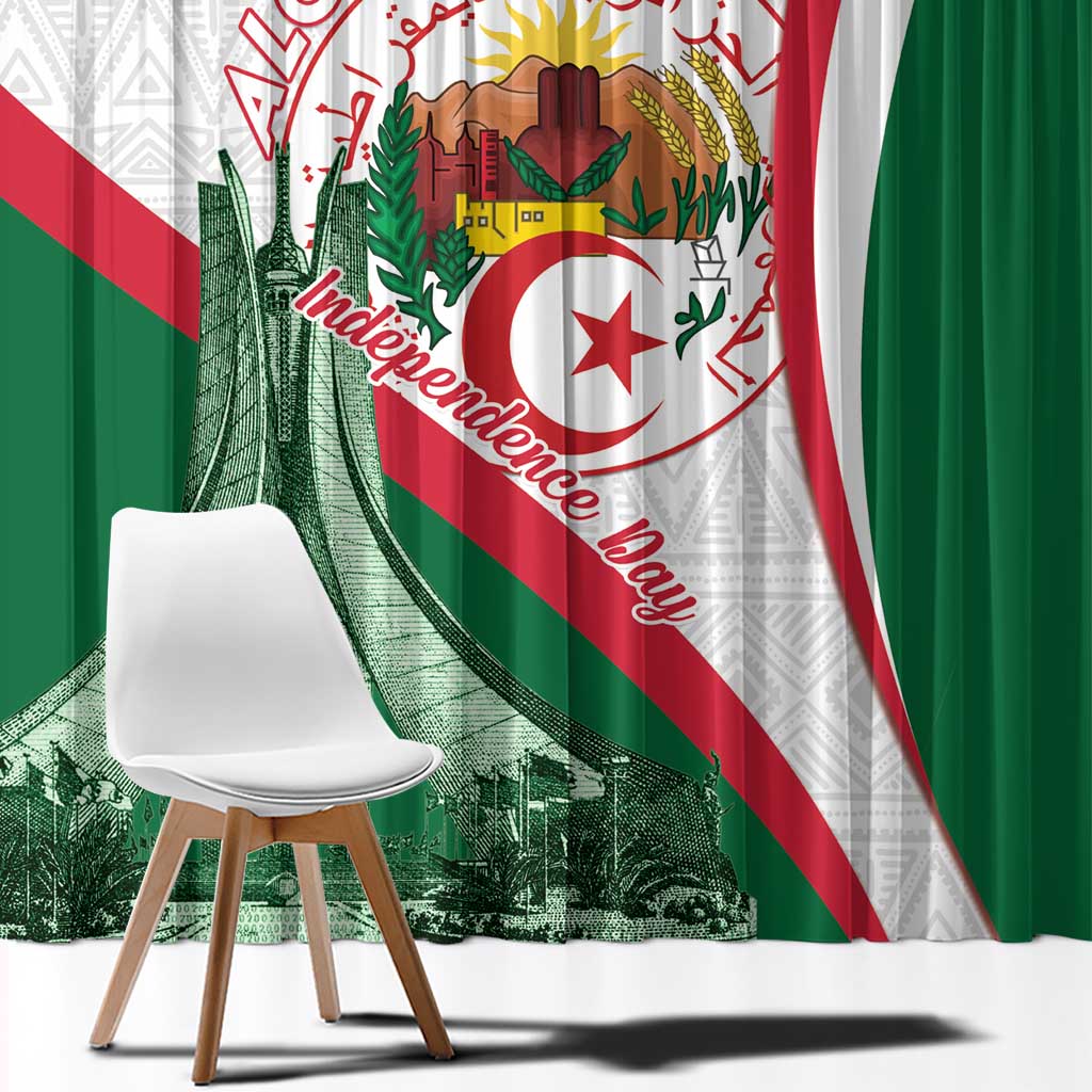 Happy Algeria Independence Day Window Curtain Maqam Echahid Coat Of Arms