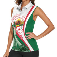 Happy Algeria Independence Day Women Sleeveless Polo Shirt Maqam Echahid Coat Of Arms