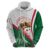 Happy Algeria Independence Day Zip Hoodie Maqam Echahid Coat Of Arms