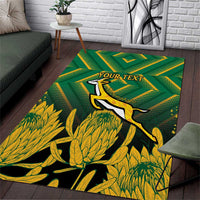 South Africa Rugby Custom Area Rug Forever Green Forever Gold
