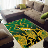 South Africa Rugby Custom Area Rug Forever Green Forever Gold
