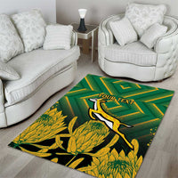 South Africa Rugby Custom Area Rug Forever Green Forever Gold