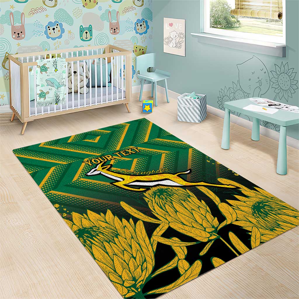 South Africa Rugby Custom Area Rug Forever Green Forever Gold