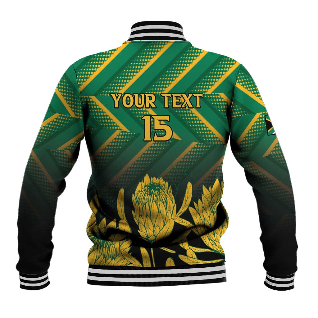 South Africa Rugby Custom Baseball Jacket Forever Green Forever Gold