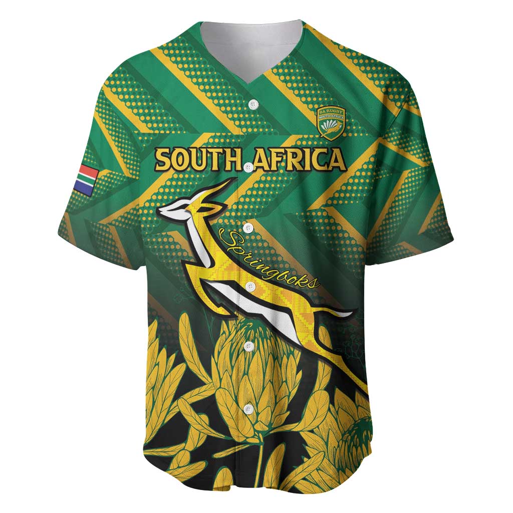 South Africa Rugby Custom Baseball Jersey Forever Green Forever Gold