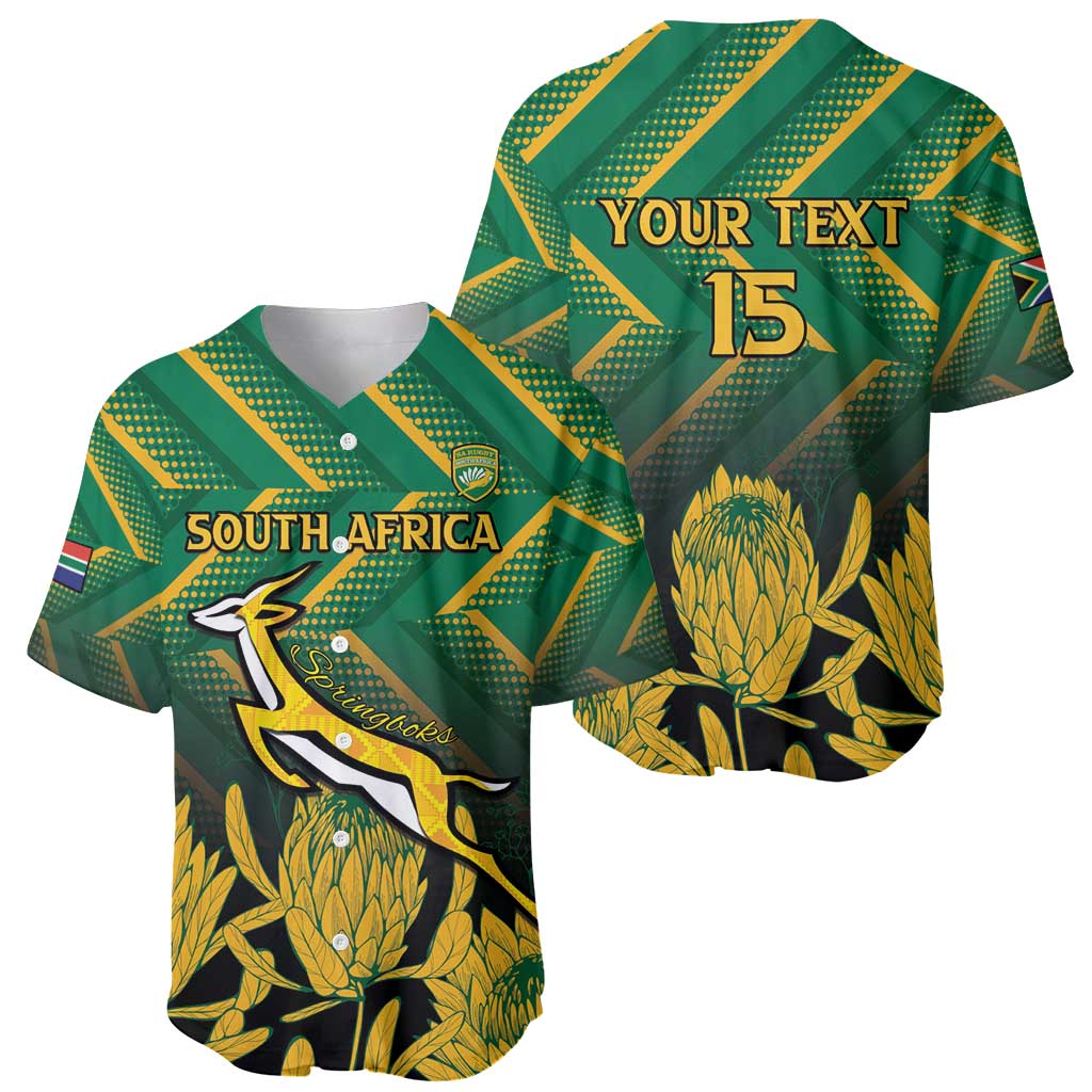 South Africa Rugby Custom Baseball Jersey Forever Green Forever Gold