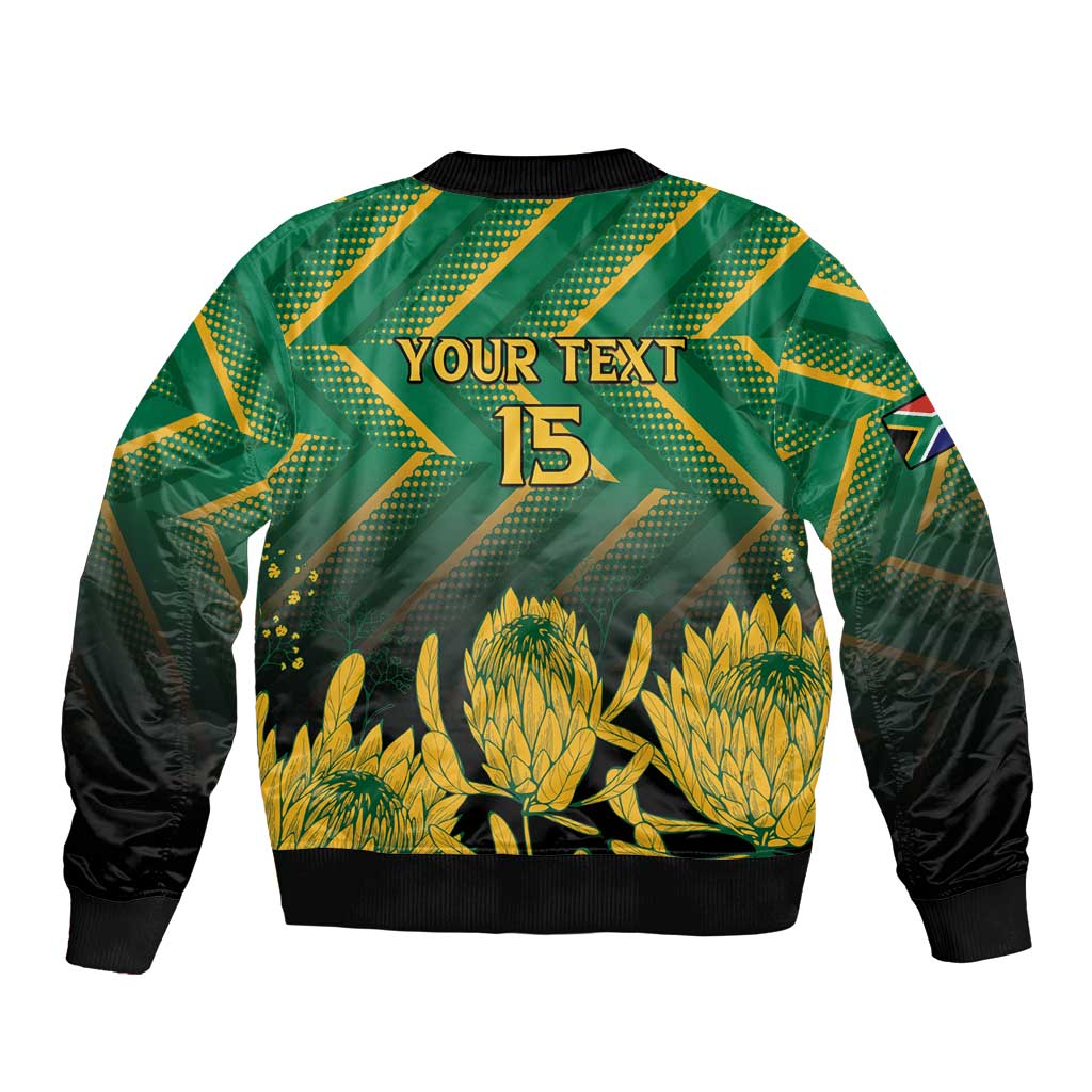 South Africa Rugby Custom Bomber Jacket Forever Green Forever Gold