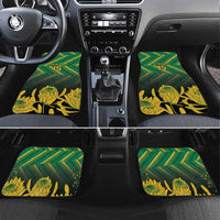 South Africa Rugby Custom Car Mats Forever Green Forever Gold