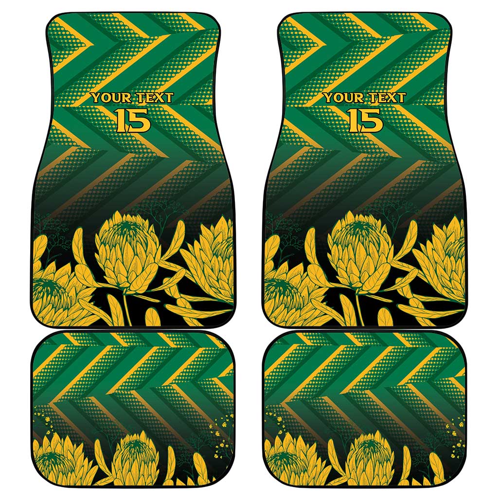 South Africa Rugby Custom Car Mats Forever Green Forever Gold