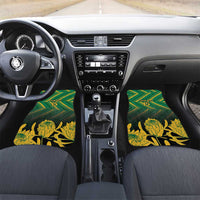 South Africa Rugby Custom Car Mats Forever Green Forever Gold