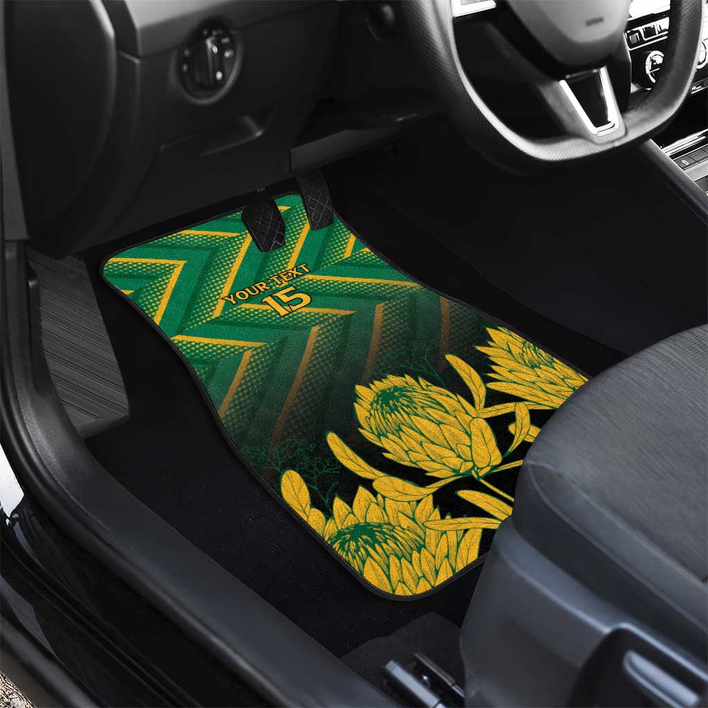 South Africa Rugby Custom Car Mats Forever Green Forever Gold