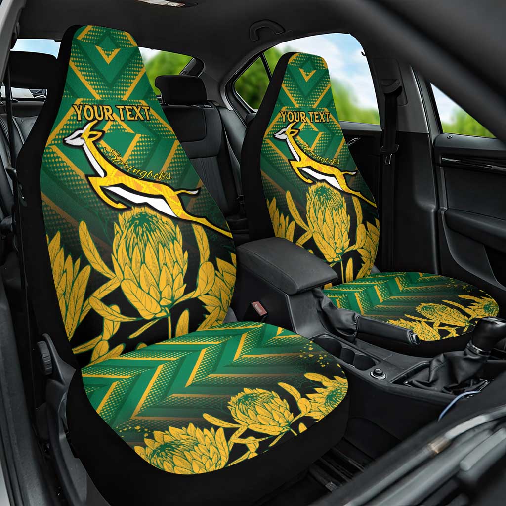 South Africa Rugby Custom Car Seat Cover Forever Green Forever Gold