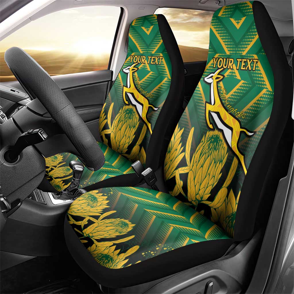 South Africa Rugby Custom Car Seat Cover Forever Green Forever Gold