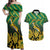 South Africa Rugby Custom Couples Matching Off Shoulder Maxi Dress and Hawaiian Shirt Forever Green Forever Gold