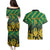 South Africa Rugby Custom Couples Matching Puletasi and Hawaiian Shirt Forever Green Forever Gold