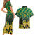 South Africa Rugby Custom Couples Matching Short Sleeve Bodycon Dress and Hawaiian Shirt Forever Green Forever Gold
