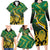 South Africa Rugby Custom Family Matching Long Sleeve Bodycon Dress and Hawaiian Shirt Forever Green Forever Gold
