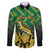 South Africa Rugby Custom Family Matching Long Sleeve Bodycon Dress and Hawaiian Shirt Forever Green Forever Gold