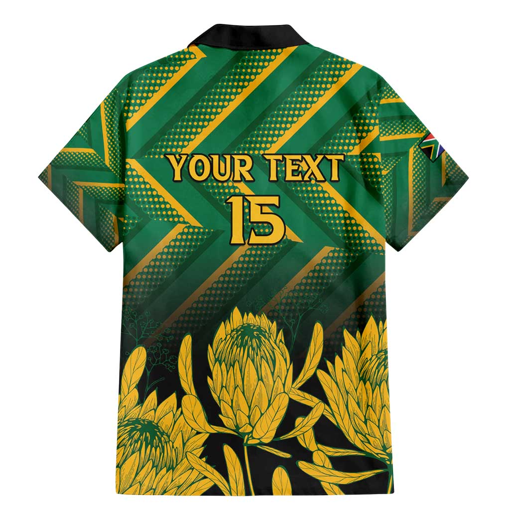 South Africa Rugby Custom Family Matching Mermaid Dress and Hawaiian Shirt Forever Green Forever Gold