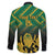South Africa Rugby Custom Family Matching Off The Shoulder Long Sleeve Dress and Hawaiian Shirt Forever Green Forever Gold