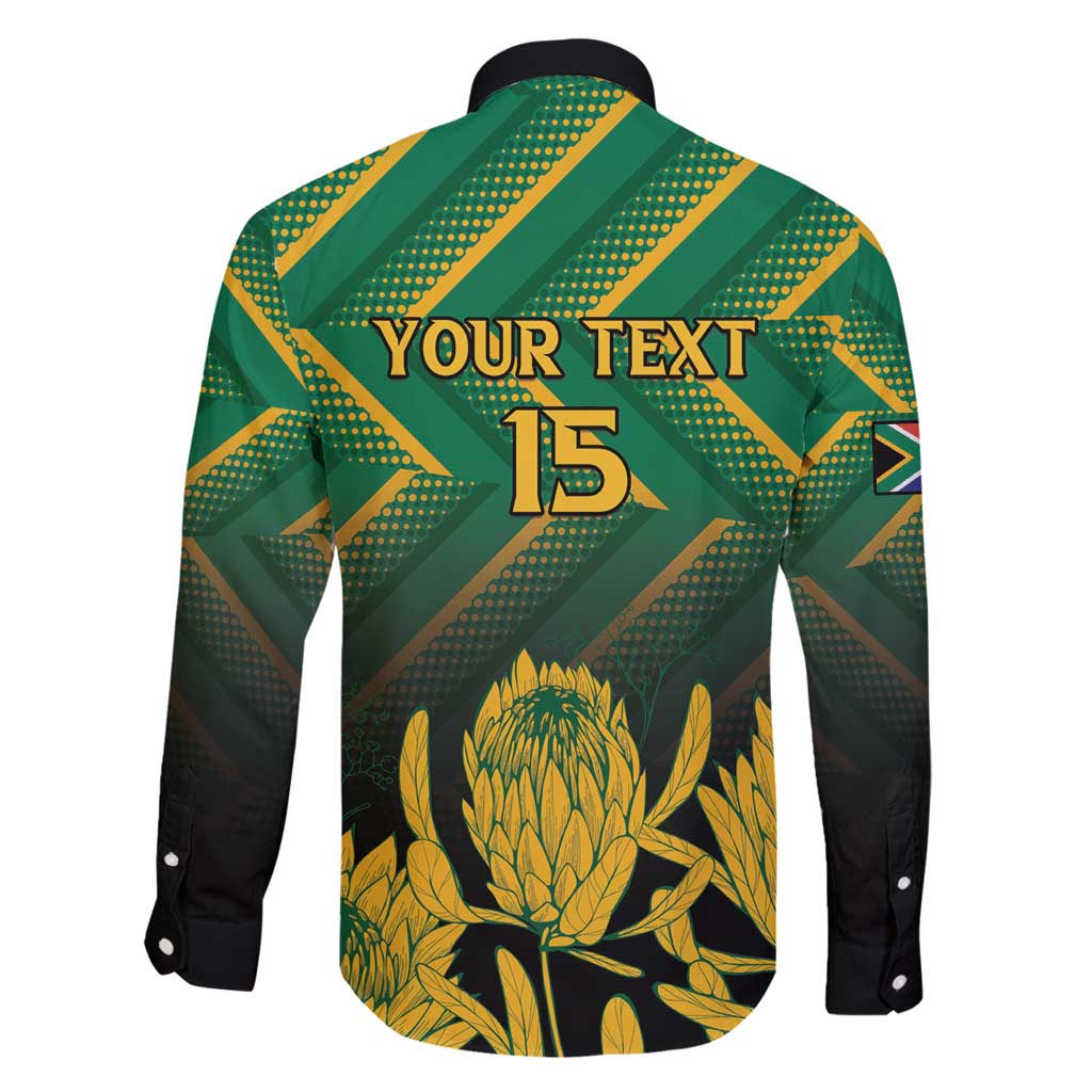 South Africa Rugby Custom Family Matching Off Shoulder Maxi Dress and Hawaiian Shirt Forever Green Forever Gold