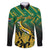 South Africa Rugby Custom Family Matching Short Sleeve Bodycon Dress and Hawaiian Shirt Forever Green Forever Gold