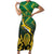 South Africa Rugby Custom Family Matching Short Sleeve Bodycon Dress and Hawaiian Shirt Forever Green Forever Gold