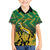 South Africa Rugby Custom Family Matching Short Sleeve Bodycon Dress and Hawaiian Shirt Forever Green Forever Gold