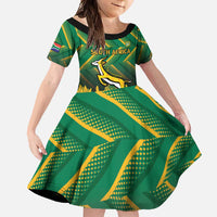 South Africa Rugby Custom Family Matching Tank Maxi Dress and Hawaiian Shirt Forever Green Forever Gold
