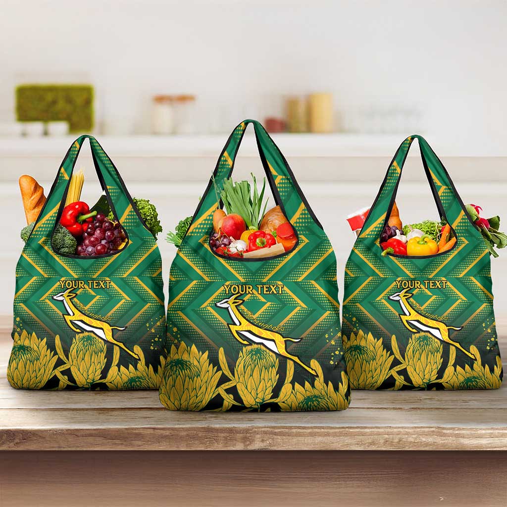 South Africa Rugby Custom Grocery Bag Forever Green Forever Gold