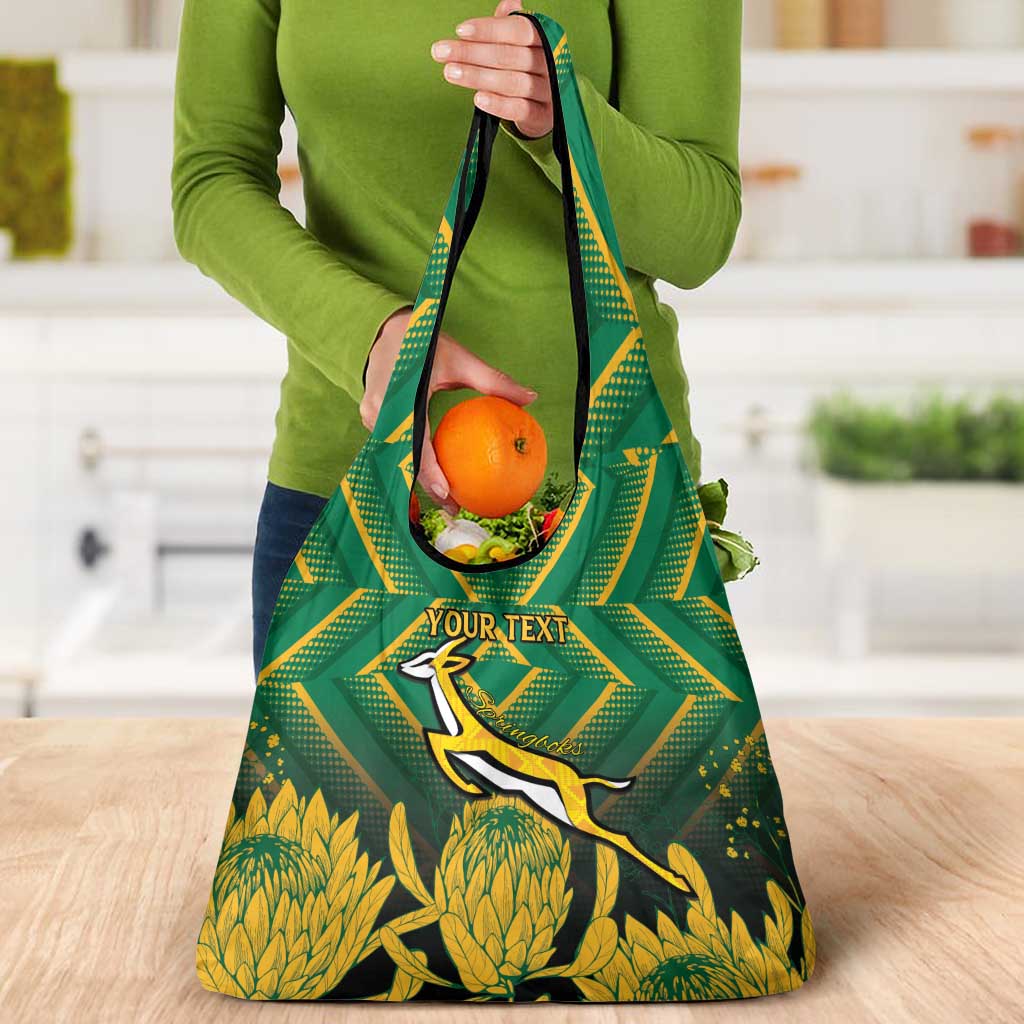 South Africa Rugby Custom Grocery Bag Forever Green Forever Gold
