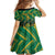 South Africa Rugby Custom Kid Short Sleeve Dress Forever Green Forever Gold