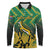 South Africa Rugby Custom Long Sleeve Polo Shirt Forever Green Forever Gold