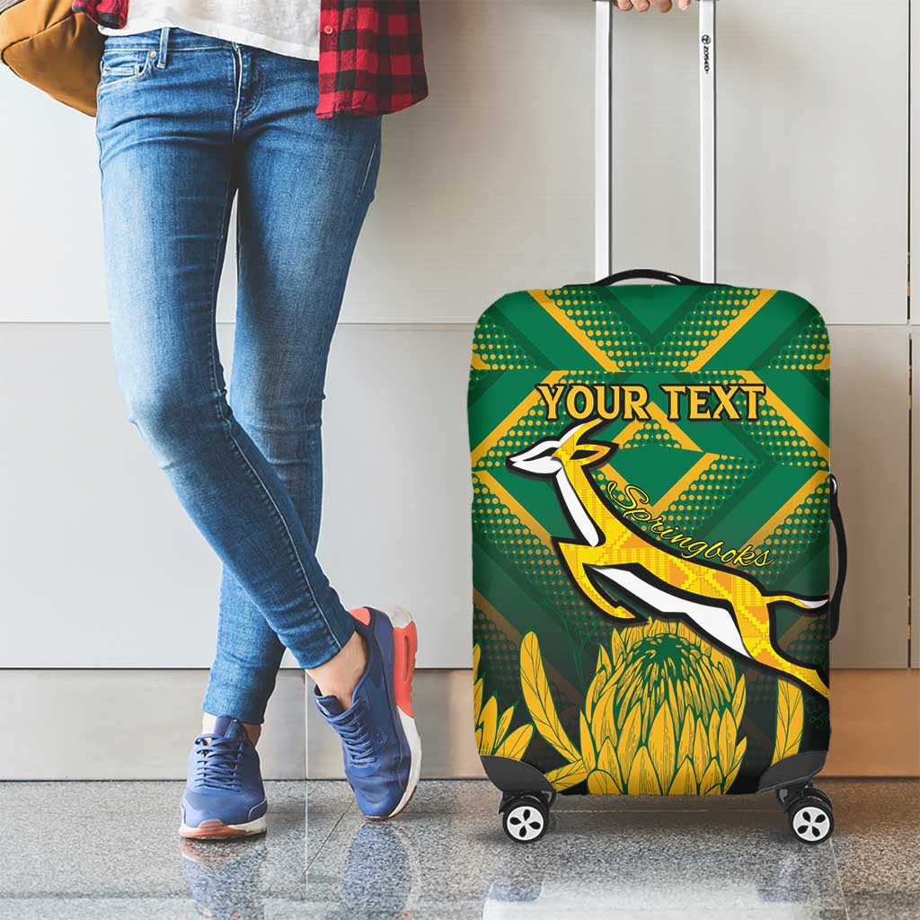 South Africa Rugby Custom Luggage Cover Forever Green Forever Gold