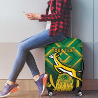South Africa Rugby Custom Luggage Cover Forever Green Forever Gold