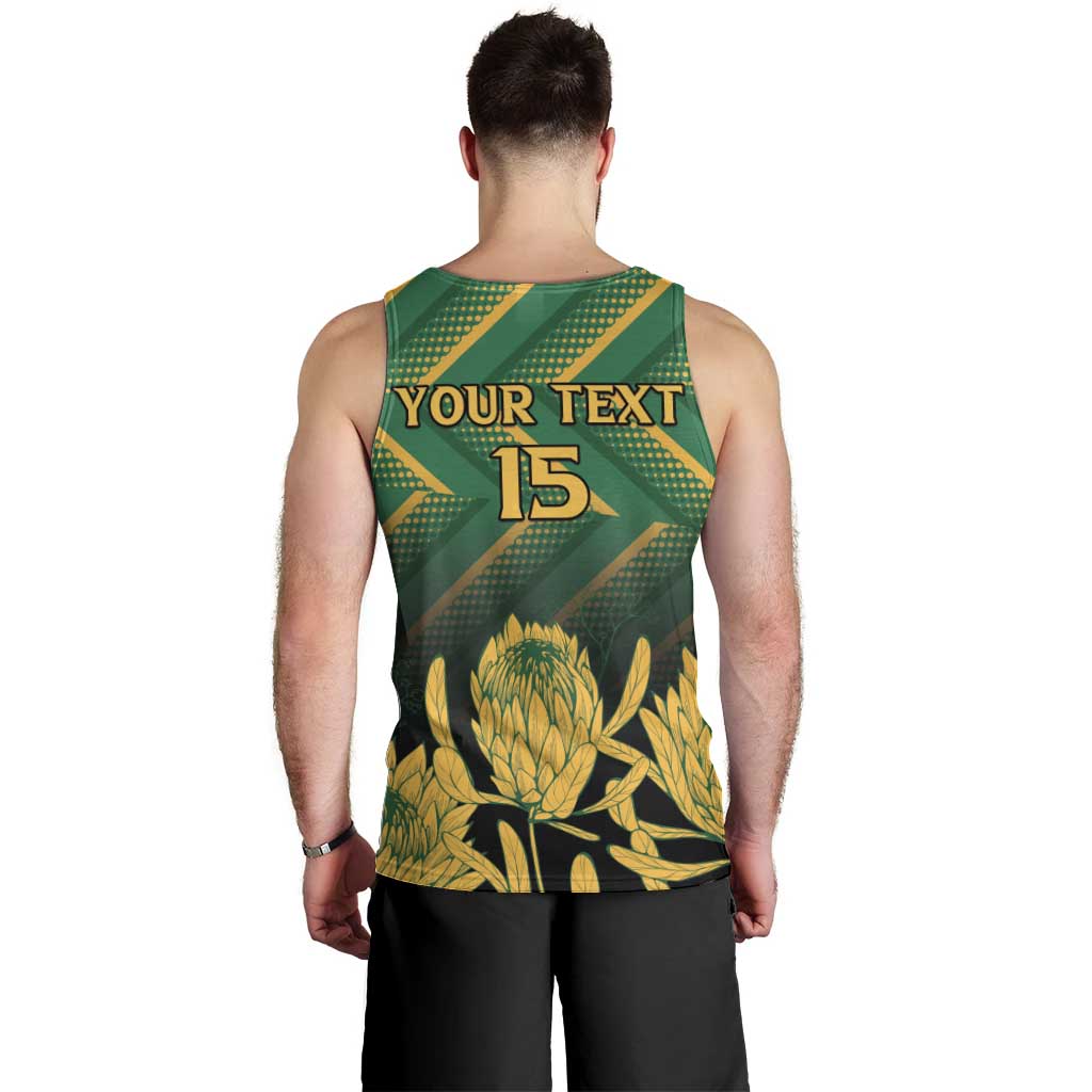 South Africa Rugby Custom Men Tank Top Forever Green Forever Gold