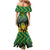 South Africa Rugby Custom Mermaid Dress Forever Green Forever Gold