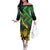 South Africa Rugby Custom Off The Shoulder Long Sleeve Dress Forever Green Forever Gold