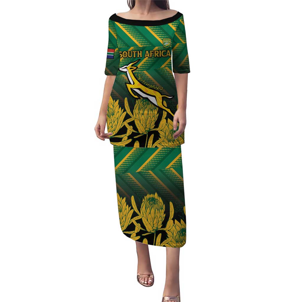 South Africa Rugby Custom Puletasi Forever Green Forever Gold