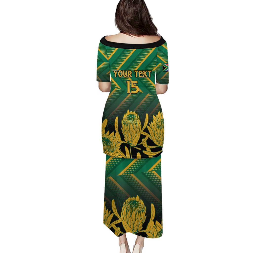 South Africa Rugby Custom Puletasi Forever Green Forever Gold