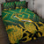 South Africa Rugby Custom Quilt Bed Set Forever Green Forever Gold