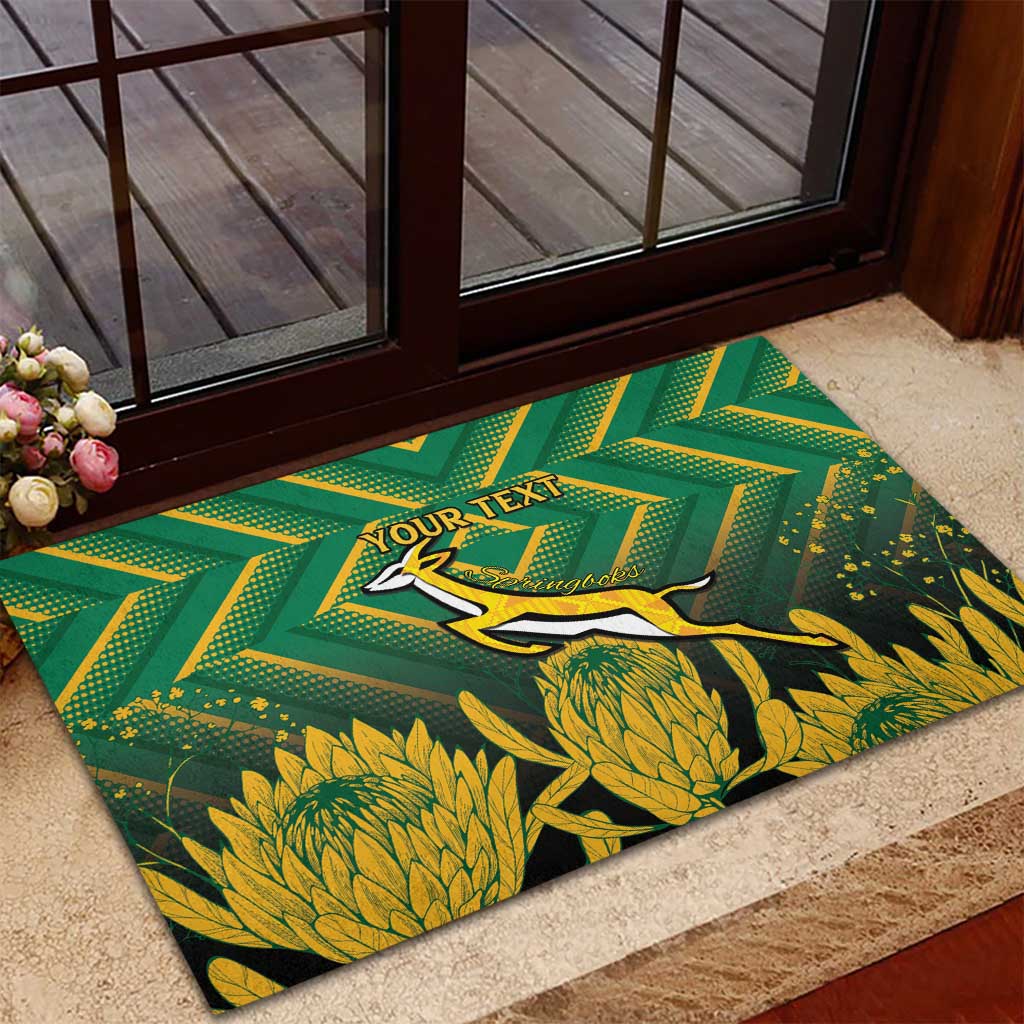 South Africa Rugby Custom Rubber Doormat Forever Green Forever Gold