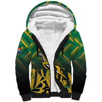 South Africa Rugby Custom Sherpa Hoodie Forever Green Forever Gold