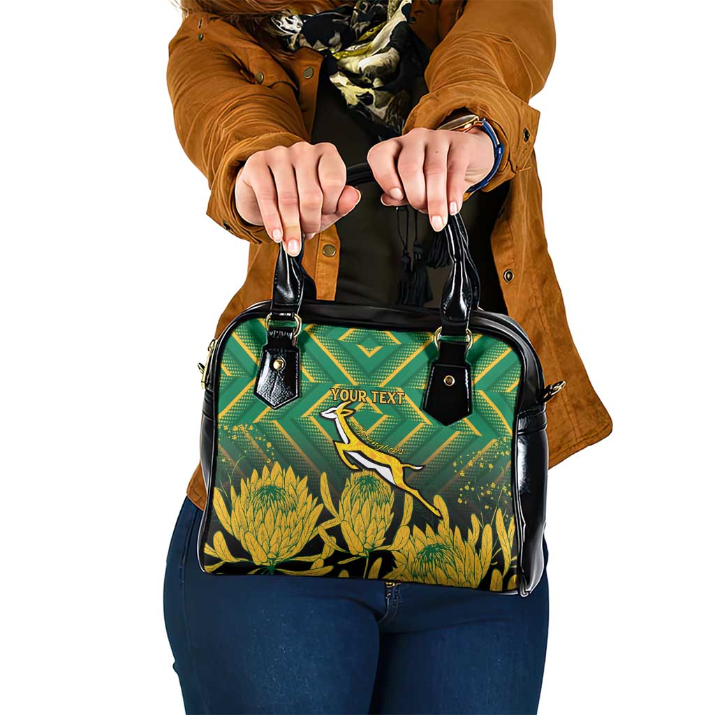 South Africa Rugby Custom Shoulder Handbag Forever Green Forever Gold
