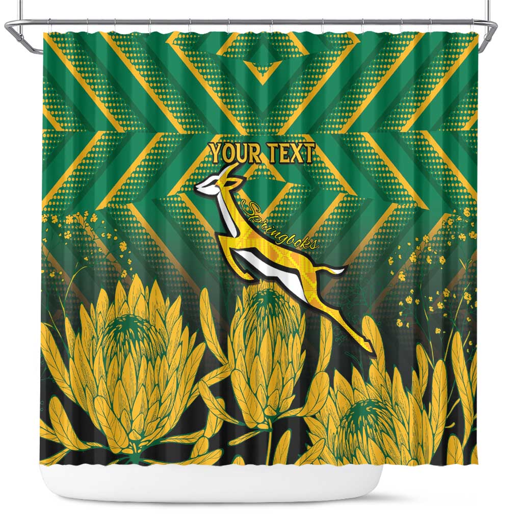 South Africa Rugby Custom Shower Curtain Forever Green Forever Gold