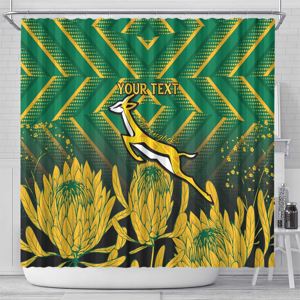 South Africa Rugby Custom Shower Curtain Forever Green Forever Gold